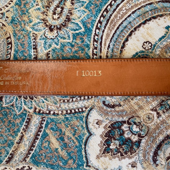 Genuine Leather, Alligator pieced & stitched belt 40” silvertone - Picture 7 of 13